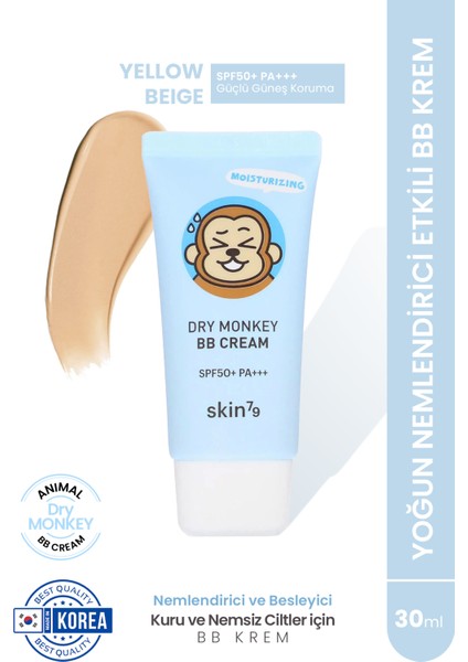 Dry Monkey Bb Cream SPF50+PA+++ Yoğun Nemlendirici Cilt Tonunu Eşitleyen Bb Krem-30ml