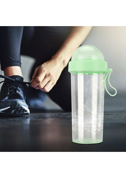 Ichiias 600 ml Açık Hava Seyahat Sporları Için Iki Adet Çift Kullanımlı Pipetli Taşınabilir Bardak (Yurt Dışından)