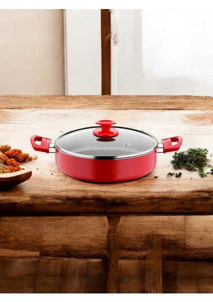 Cam Kapaklı Büyük Boy Pilav ve Karnıyarık Tenceresi