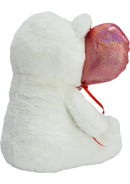 Parlak Kumaş Balonlu Beyaz Ayı Peluş 40 cm 62502 fiyatları