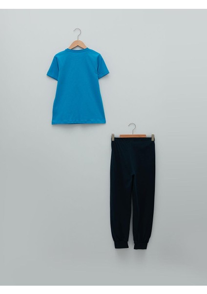 Bisiklet Yaka Baskılı Kısa Kollu Erkek Çocuk Pijama Takımı fiyatları