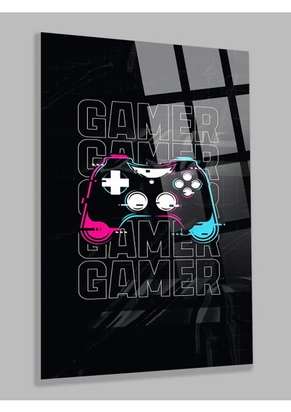Ultra Yüksek Çözünürlüklü Game Ower Joystick Tasarımı V, Ofis Hediyesi Cam Tablo