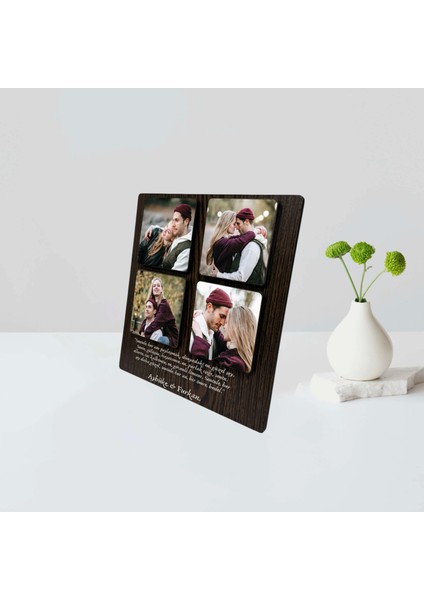 Kişiye Özel 6 mm MDF Fotoğraf Çerçevesi - 4 Bölmeli Sevgiliye Özel Fotoğraf Çerçevesi fiyatları