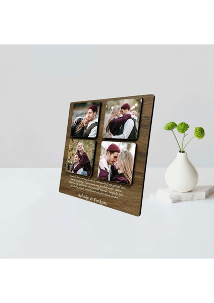 Kişiye Özel 6 mm MDF Fotoğraf Çerçevesi - 4 Bölmeli Sevgiliye Özel Fotoğraf Çerçevesi modelleri