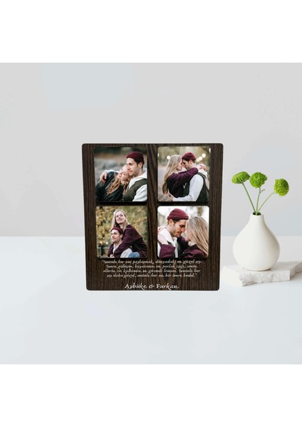 Kişiye Özel 6 mm MDF Fotoğraf Çerçevesi - 4 Bölmeli Sevgiliye Özel Fotoğraf Çerçevesi fırsatları