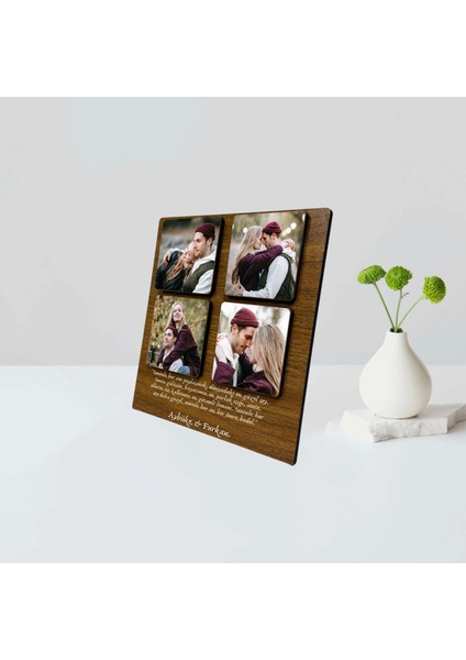 Kişiye Özel 6 mm MDF Fotoğraf Çerçevesi - 4 Bölmeli Sevgiliye Özel Fotoğraf Çerçevesi indirimleri