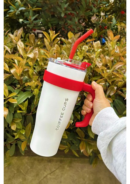 304 L Çelik 1,2 L Beyaz Pipetli Kamp Piknik Termos cin909by modelleri