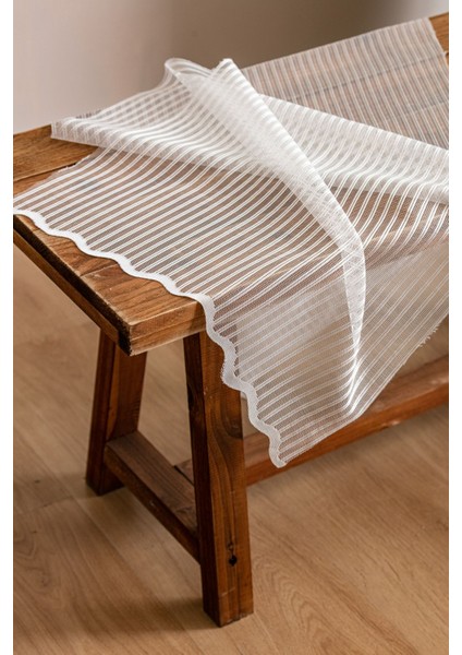 Kullanıma Hazır Petek Üstü Ekru Renk Porto Desen (1x2.5) Orta Pile Tül Perde modelleri