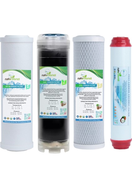 Naturalsnet 4 Lü Filtre Seti ( Membransız Set )