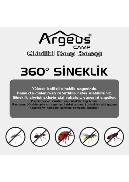 Argeus Cibinlikli Kamp Hamağı Siyah