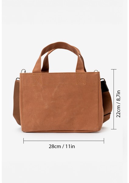 Kanvas Askılı Günlük Kullanım Omuz ve El Çantası Tote Bag - Sert Kumaş