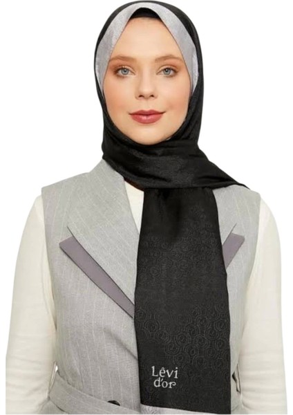 Monogram Şal Siyah Gri
