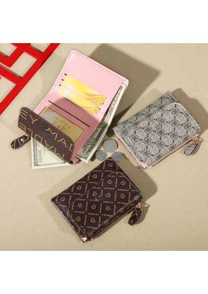 Bayan Cüzdan Kısa Üç Katlı Çanta Clutch Cüzdan Çok Yönlü Cüzdan (Yurt Dışından)