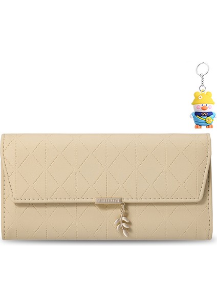 Kadın Cüzdan Uzun Büyük Kapasiteli Bayanlar Üç Katlı Clutch Deri Cüzdan (Yurt Dışından)