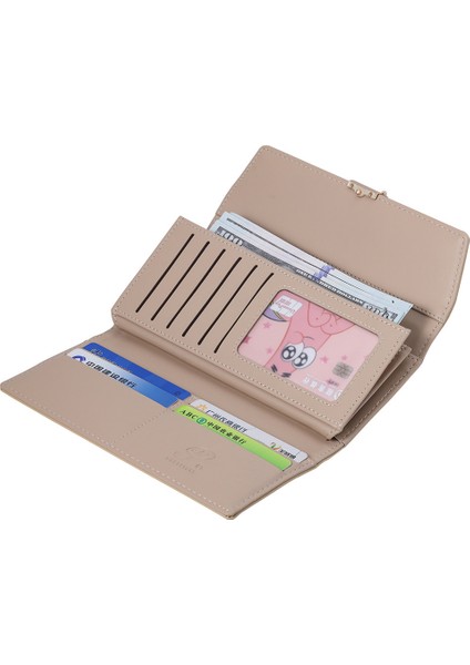 Kadın Cüzdan Uzun Büyük Kapasiteli Bayanlar Üç Katlı Clutch Deri Cüzdan (Yurt Dışından)