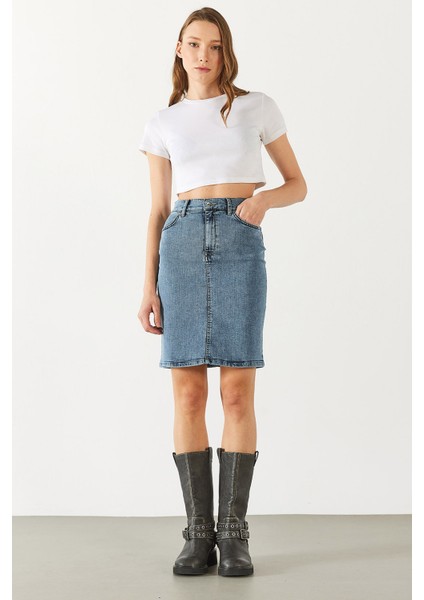 Freya Dirty Med Blue Regular Fit Jean Etek - Dırty Med Blue