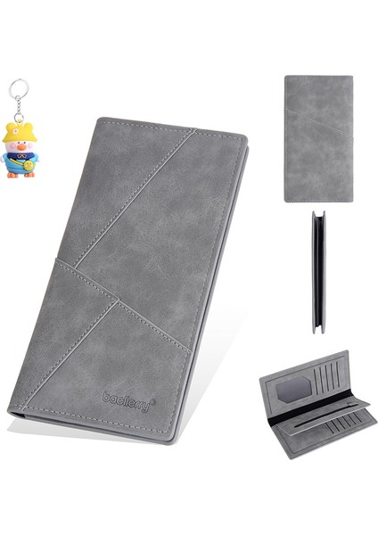 Erkek Cüzdan Moda Uzun Açık Çoklu Kart Yuvası Fermuarlı Büyük Kapasiteli Clutch (Yurt Dışından)