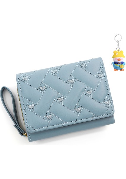 Bayanlar Kısa Fermuarlı Cüzdan Clutch Düz Renkli Basit Para Cüzdan Kart Tutucu (Yurt Dışından)