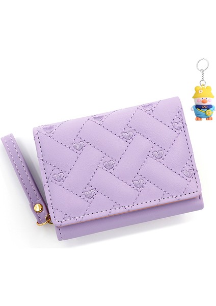 Bayanlar Kısa Fermuarlı Cüzdan Clutch Düz Renkli Basit Para Cüzdan Kart Tutucu (Yurt Dışından)