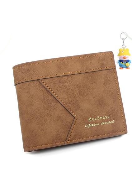 Erkek Kısa Cüzdan Nubuck Deri Cüzdan Casual Erkek Cüzdan Büyük Kapasiteli Çoklu Kart Yuvası Cüzdan (Yurt Dışından)