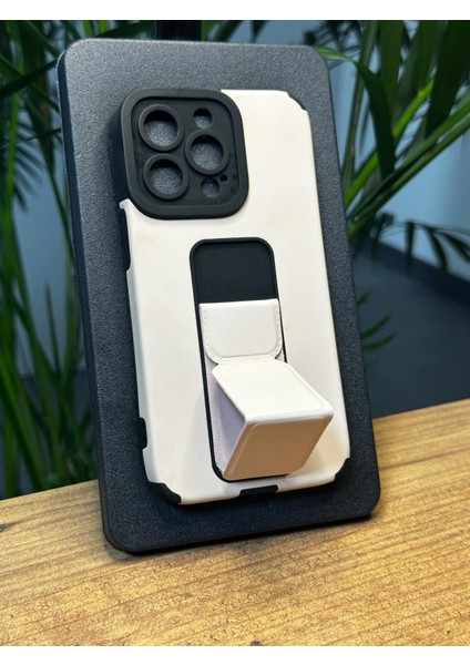 iPhone 13 Pro Ultra Darbe Emici Kamera Koruma Çerçeveli Mıknatıs Stand Özellikli Gennshockstand Kılıf