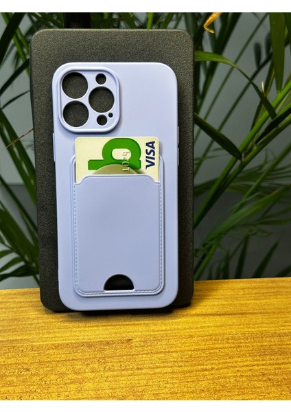 iPhone 12 Darbe Emici Silikon Yapı Deri Görünüm Kamera Çerçeve Koruyuculu Kartlıklı Genncardguard Kılıf