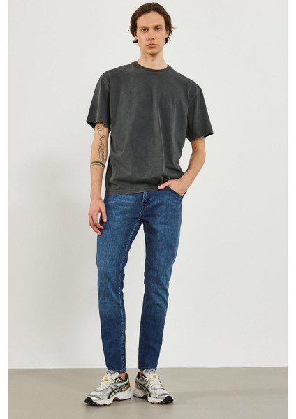 Erkek Teos Dirty Dark Blue Skinny Jean Pantolon fiyatları