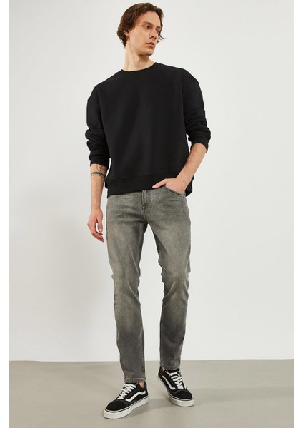 Erkek Edward Antrasit Slim Straight Jean Pantolon