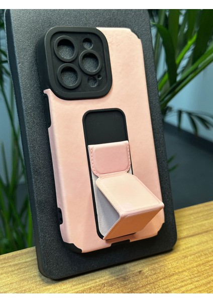 iPhone 13 Pro Ultra Darbe Emici Kamera Koruma Çerçeveli Mıknatıs Stand Özellikli Gennshockstand Kılıf