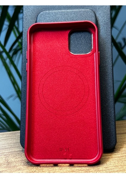 iPhone 14 Pro Hızlı Sarj Magsafeli Özel Dış Deri Kaplama İçi Kadife Korumalı Darbe Emici Gennluxury Kılıf