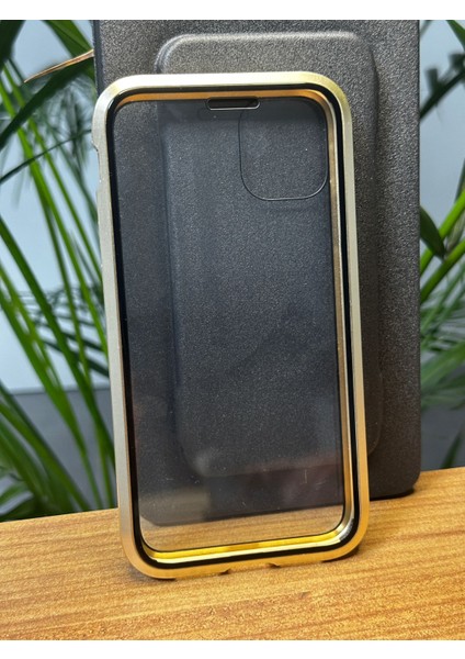 iPhone 11 Pro Max Metal Çerçeve Koruma Ön ve Arka Özel Safir Cam 360° Üstün Koruma GENN360 Kılıf