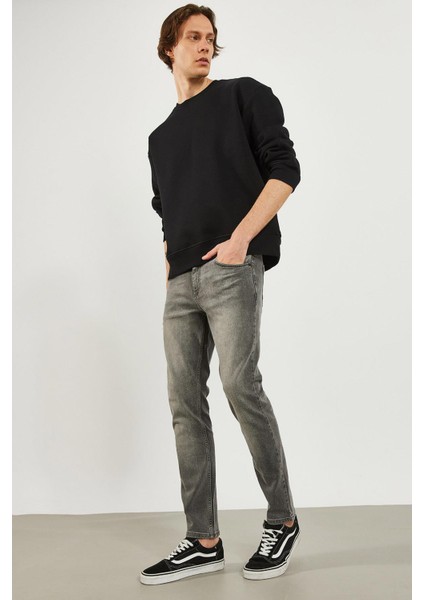 Erkek Edward Antrasit Slim Straight Jean Pantolon modelleri