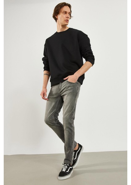 Erkek Edward Antrasit Slim Straight Jean Pantolon fırsatları