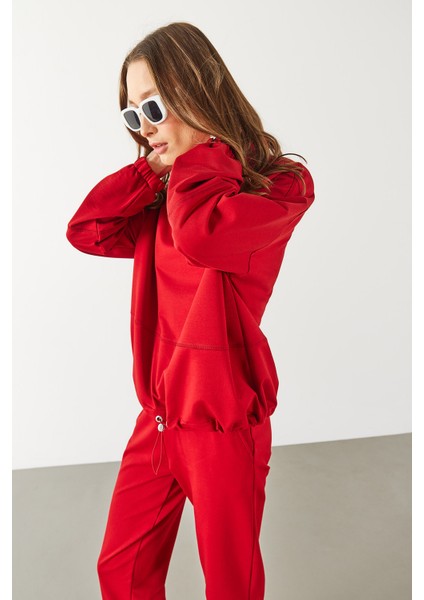 Norah Yakası Detaylı Regular Fit Sweatshirt - Kırmızı indirimleri