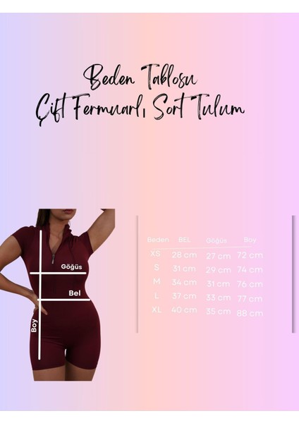Vücüda Oturan Kadın Spor Şort Tulum / Toparlayıcı Çift Fermuarlı Spor Mayo Tulum