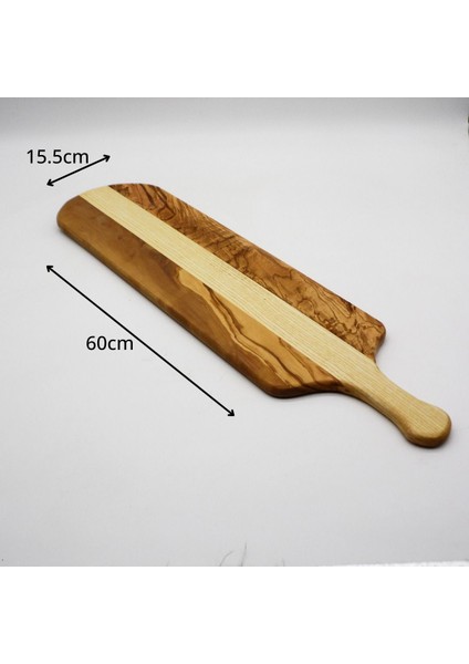 Ahşap Saplı Pide Sunum Tahtası - Dişbudak Ve Zeytin Ağacı – 60 Cm fiyatları