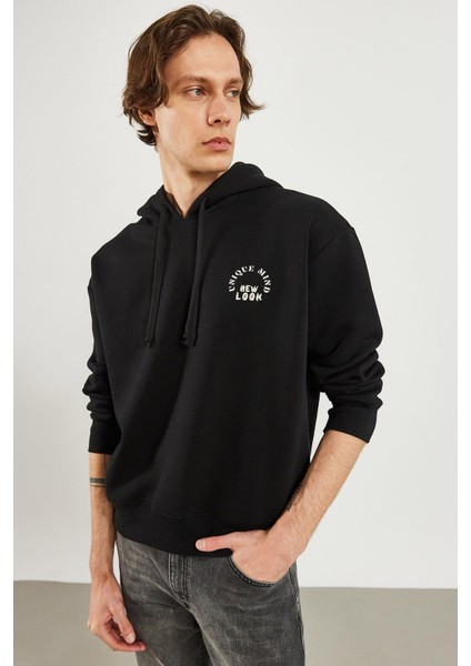 Erkek New Look Siyah Baskılı Sweatshirt