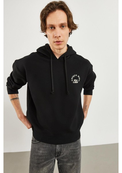 Erkek New Look Siyah Baskılı Sweatshirt fiyatları