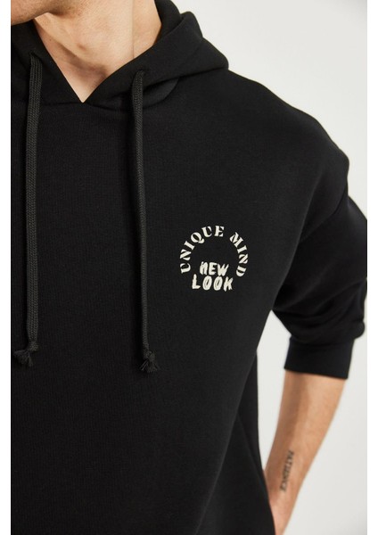 Erkek New Look Siyah Baskılı Sweatshirt modelleri