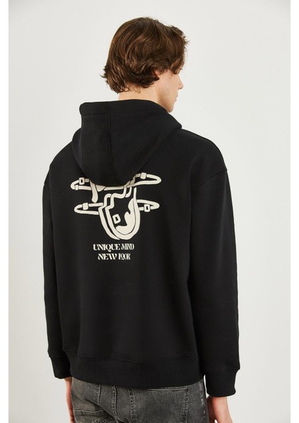 Erkek New Look Siyah Baskılı Sweatshirt indirimleri