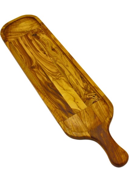 Ahşap Saplı Servis Sunum Tahtası Zeytin Ağacı 65 Cm modelleri