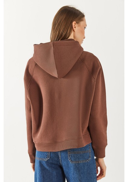 Pasific Baskılı Sweatshirt - Kahverengi fırsatları