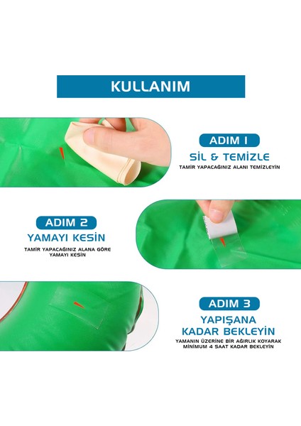 Argeus 4'lü Fiber Çanta Delik Tamir Yaması Beyaz