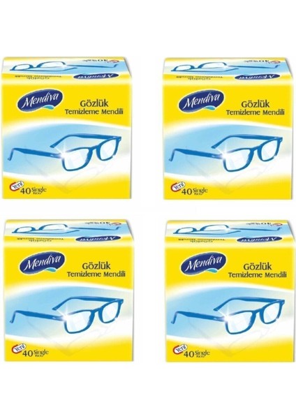 Gözlük ve Cam Ekran Temizleme Mendili 40 lı 4 Paket