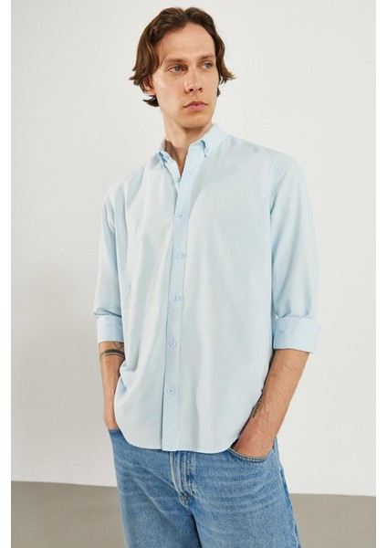 Erkek Steven Mavi Regular Fit Oxford Gömlek modelleri