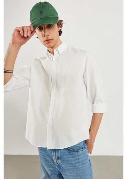 Erkek Steven Beyaz Regular Fit Oxford Gömlek fiyatları