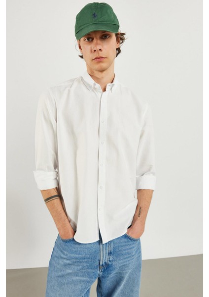 Erkek Steven Beyaz Regular Fit Oxford Gömlek indirimleri