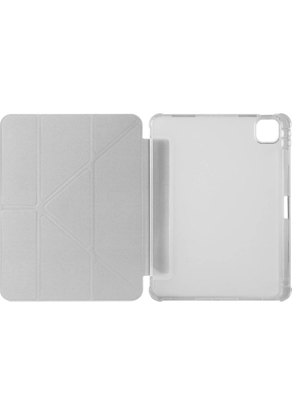 iPad Air 11 M2 2024 Yatay ve Dikey Standlı Antişok Köşe Korumalı Kalemlikli Origami Slikon Kılıf A2902 A2903 modelleri