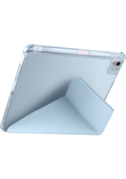 Apple iPad Air 4.nesil 10.9 (2020) Yatay ve Dikey Standlı Antişok Köşe Korumalı Kalemlikli Origami Slikon Kılıf A2316 A2324 A2325 A2072