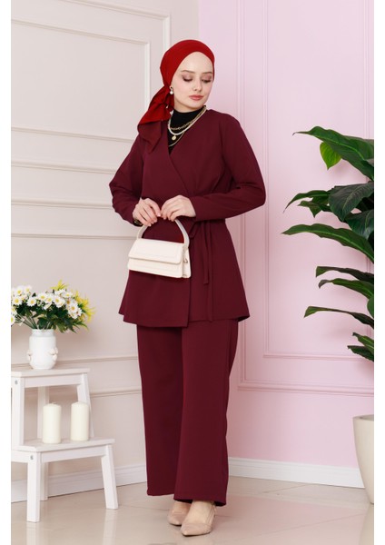 Yandan Bağlamalı Hürremtakım-Bordo